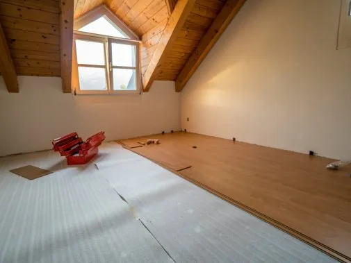 Laminate flooring in progress