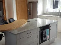 grey and marble kitchen